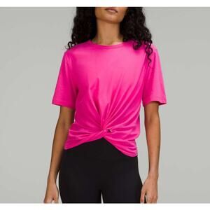 Lululemon Crescent T-Shirt Sonic Pink Cotton Pima Women's Size 6